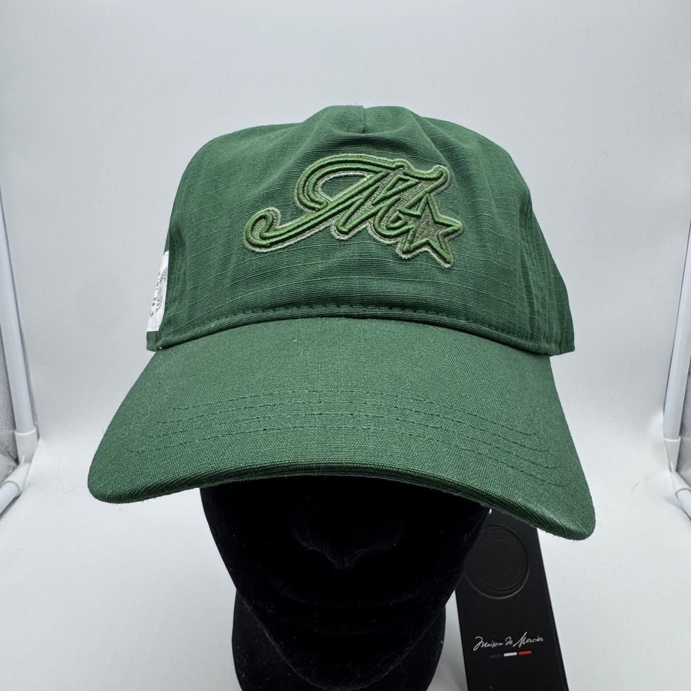 Mercier M Star Cap Green Ripstop Embroidered Baseball Hat MERC1101GRN NEW‎